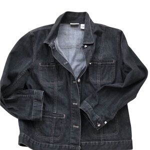 Chico’s Black Denim Jacket - Classic Workwear Style